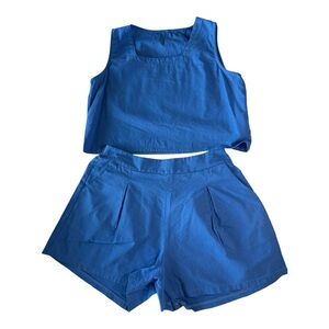 Blue Women's Shorts Set